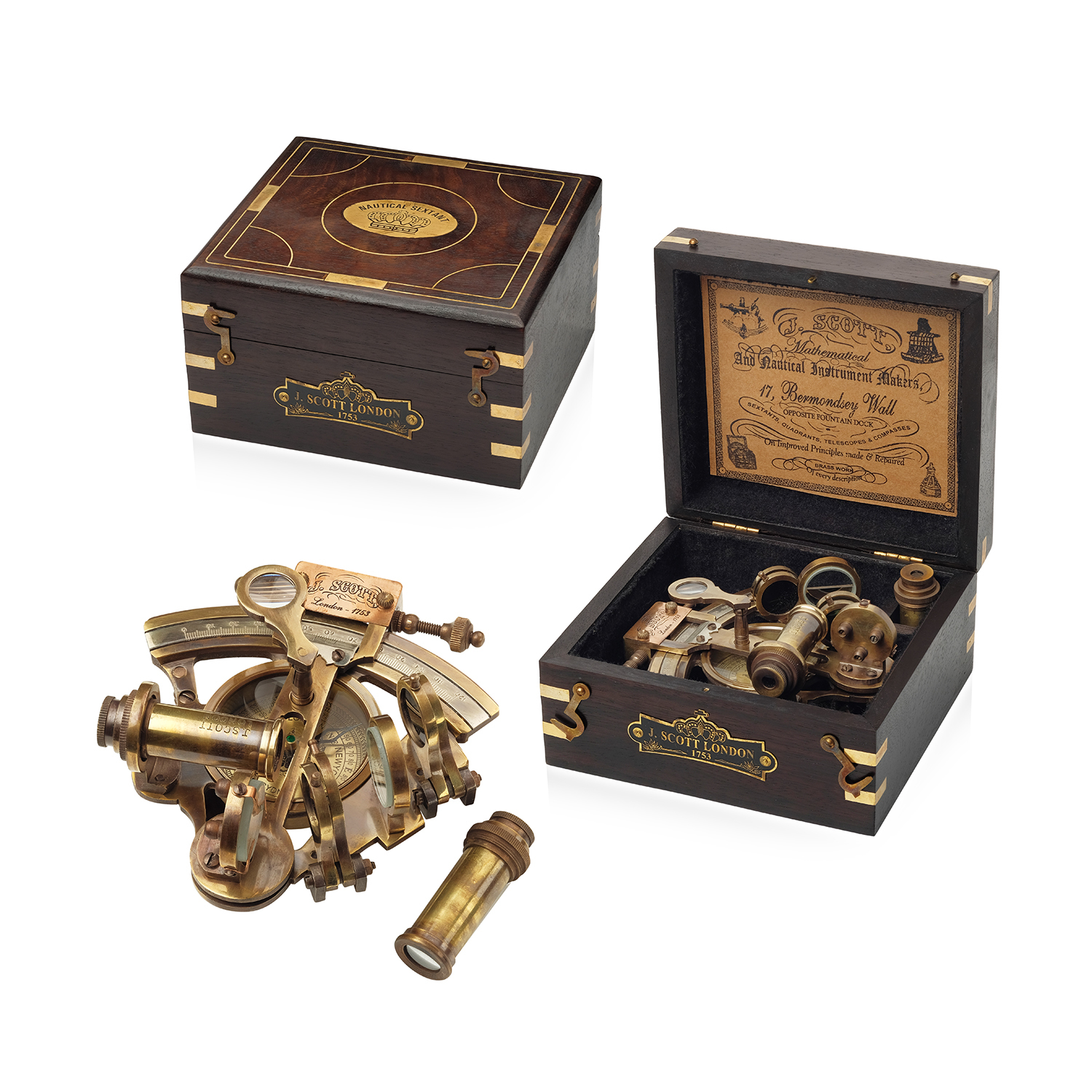 Секстант навигационный c компасом “J. SCOTT 1753”
